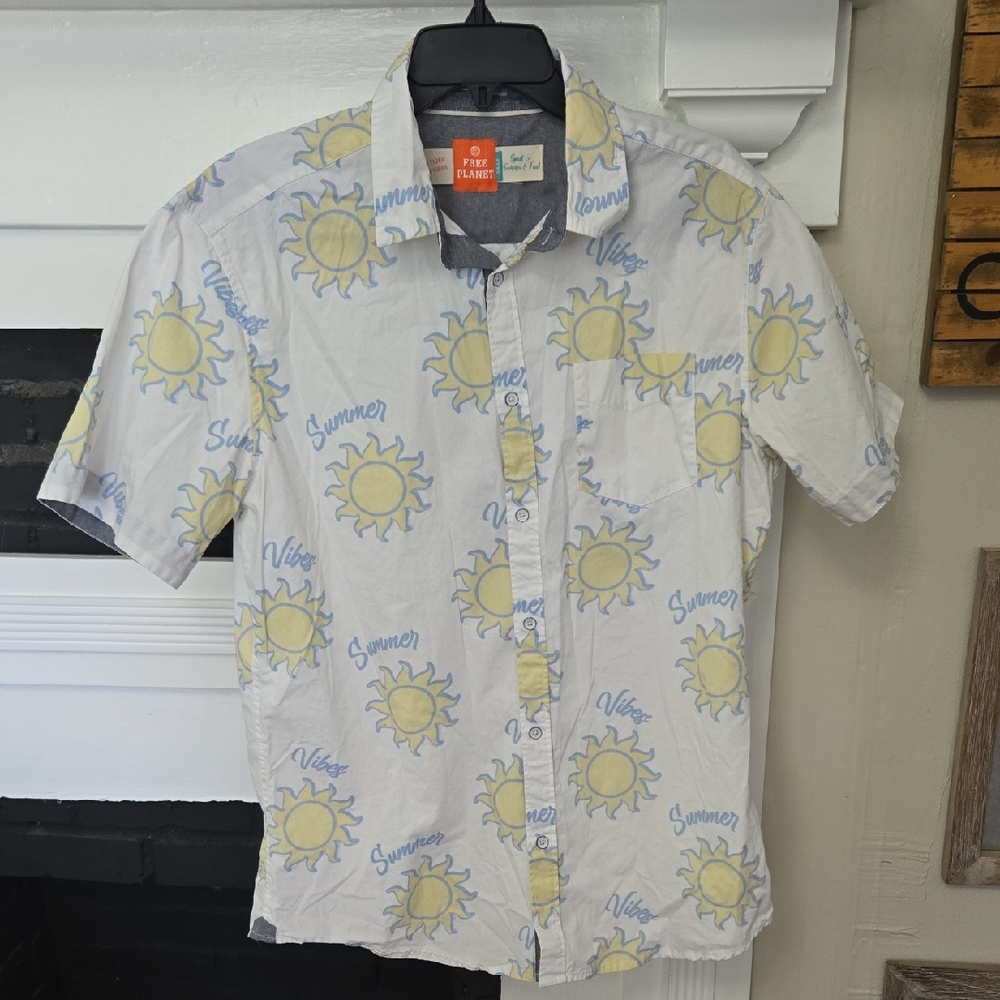 Free Planet White Sun Print Shirt